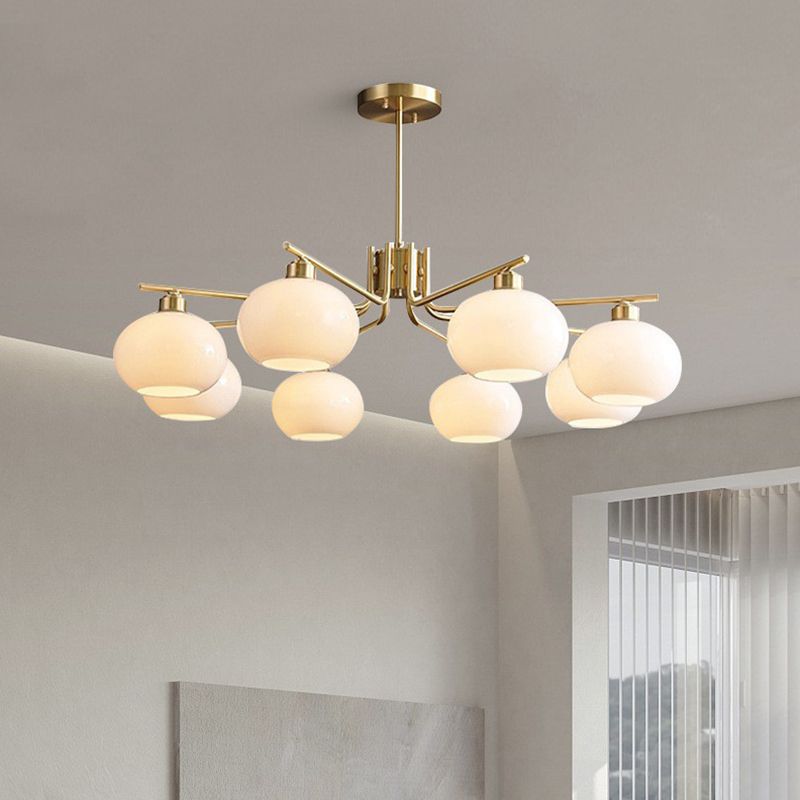 Netodan Pendant Light Semi-Circular Modern, Metal/Glass, Gold/Nickel, Dining Room