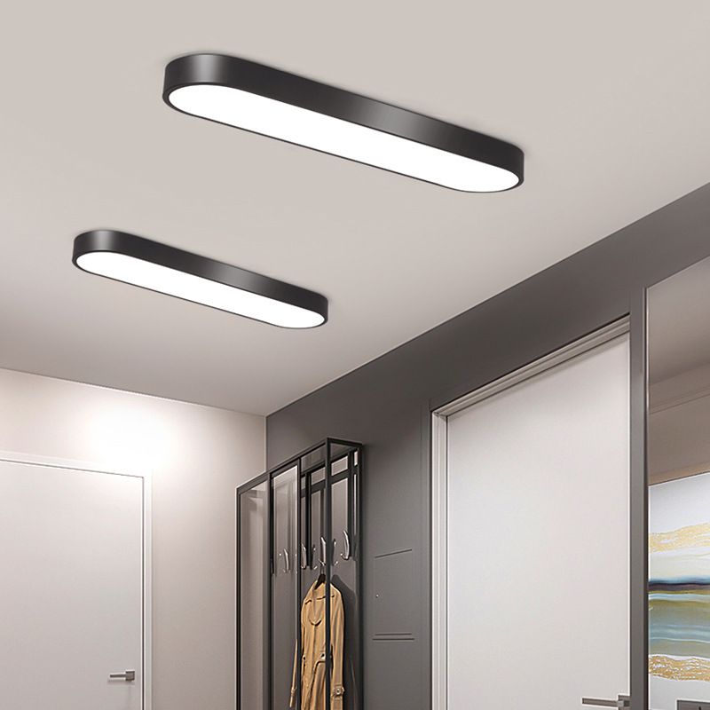 Tinipod Oval Flush Mount LED Ceiling Light, Black/White/Grey/Gold