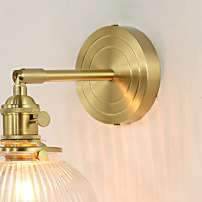 Disobuk Luxury Globe/Flower Glass Vanity Wall Lamp, Gold, Bedroom
