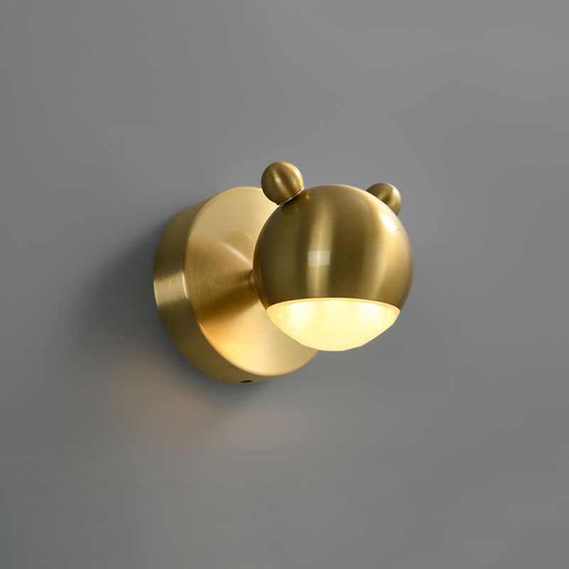 Jilesir Modern Animal Globe Metal Vanity Wall Light, Gold, Bedroom