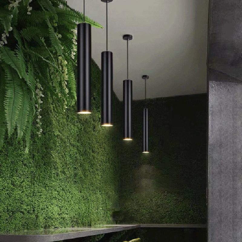 Solira Pendant Light Modern Cylinder Shape Linear Black-Neutral Decor