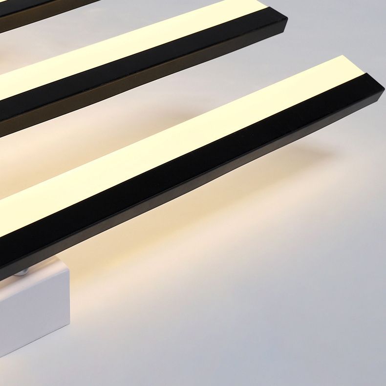 Tegomes Flush Mount Ceiling Light Linear Modern,Wave Black, Living Room