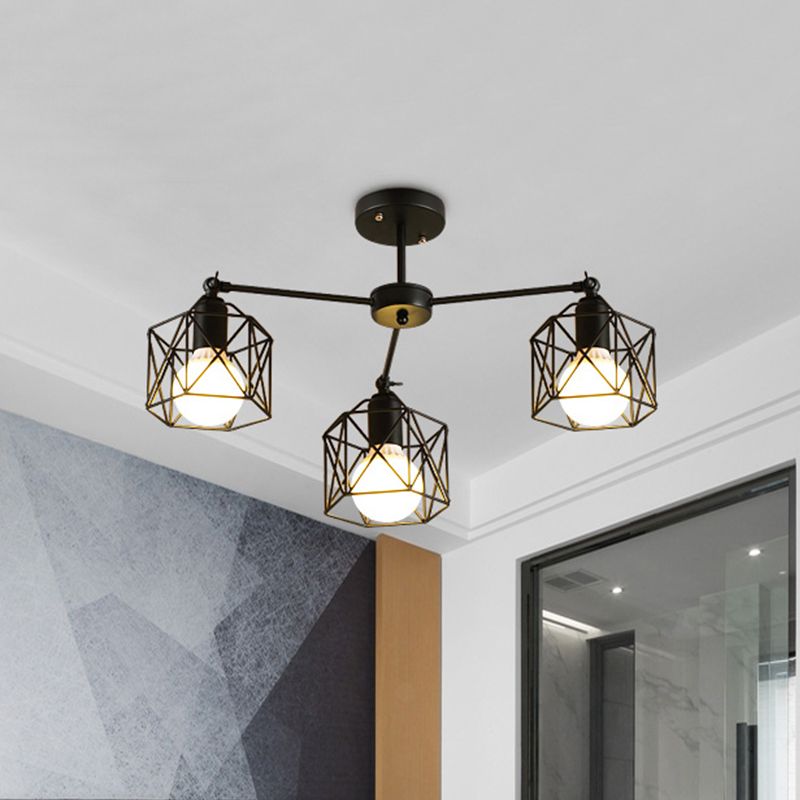 Pibimal Black Semi-Flush Mount Ceiling Light