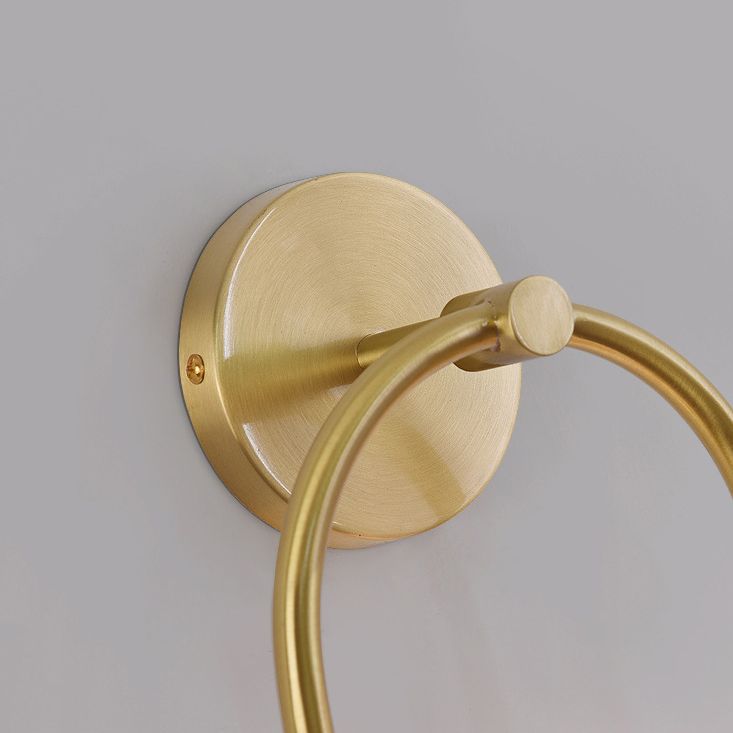 Hanagir Modern Arc Globe Glass Wall Lamp, Brass, Living Room
