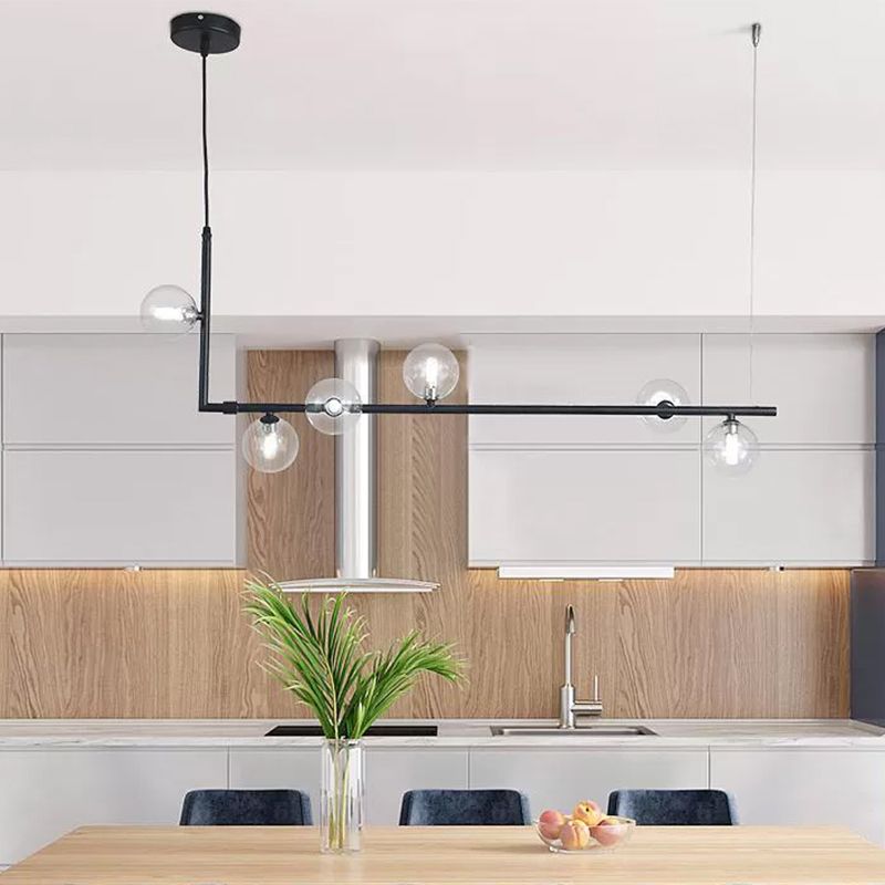 Muparol Minimalist Linear Pendant Light, Black & Gold, 6/8 Heads