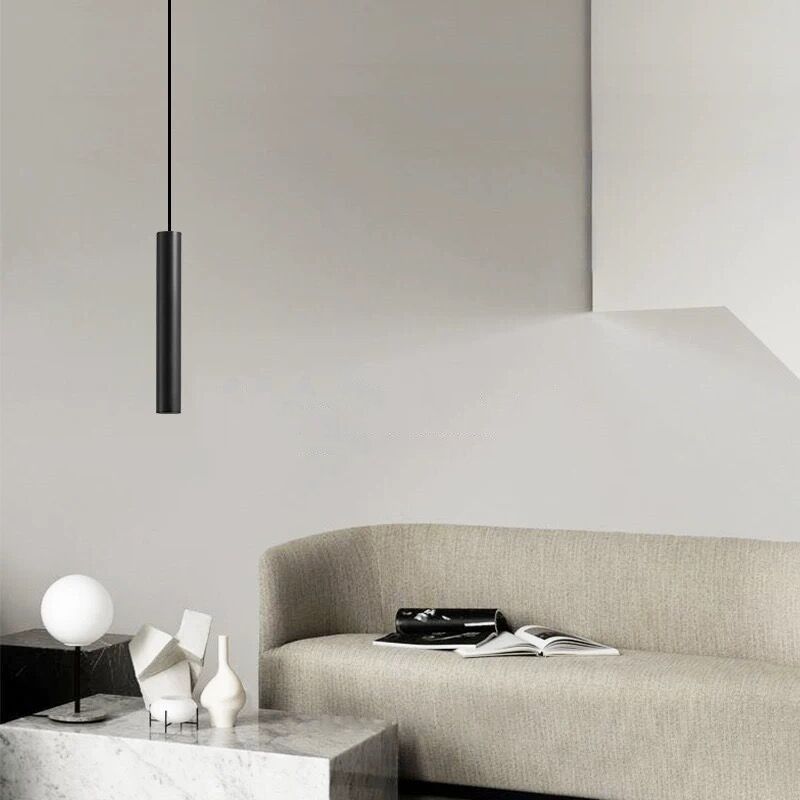 Sepukan Minimalist Cylinder Black Pendant Light