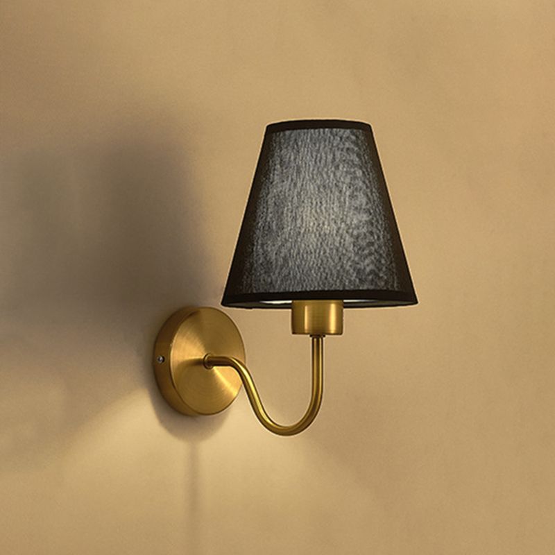 Vatobum Nordic Fabric Metal Vanity Wall Lamp, Black/White/Coffee/Flaxen