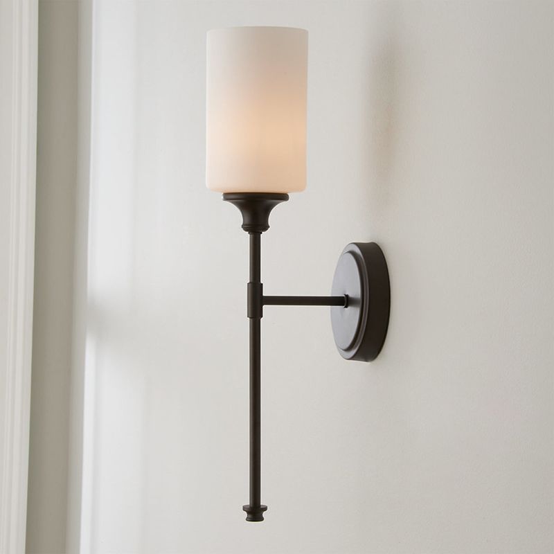 Fanolis Nordic Vanity Metal Glass Minimalism Wall Lamp, Black/Silver