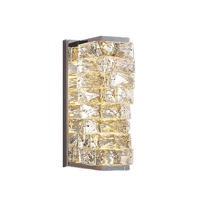 Babegot Modern Rectangular Vanity Metal Crystal LED Wall Lamp