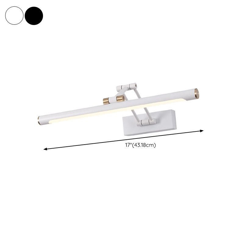 Hukatol Modern Adjustable Mirror Front Vanity Metal LED Wall Lamp, Black/White