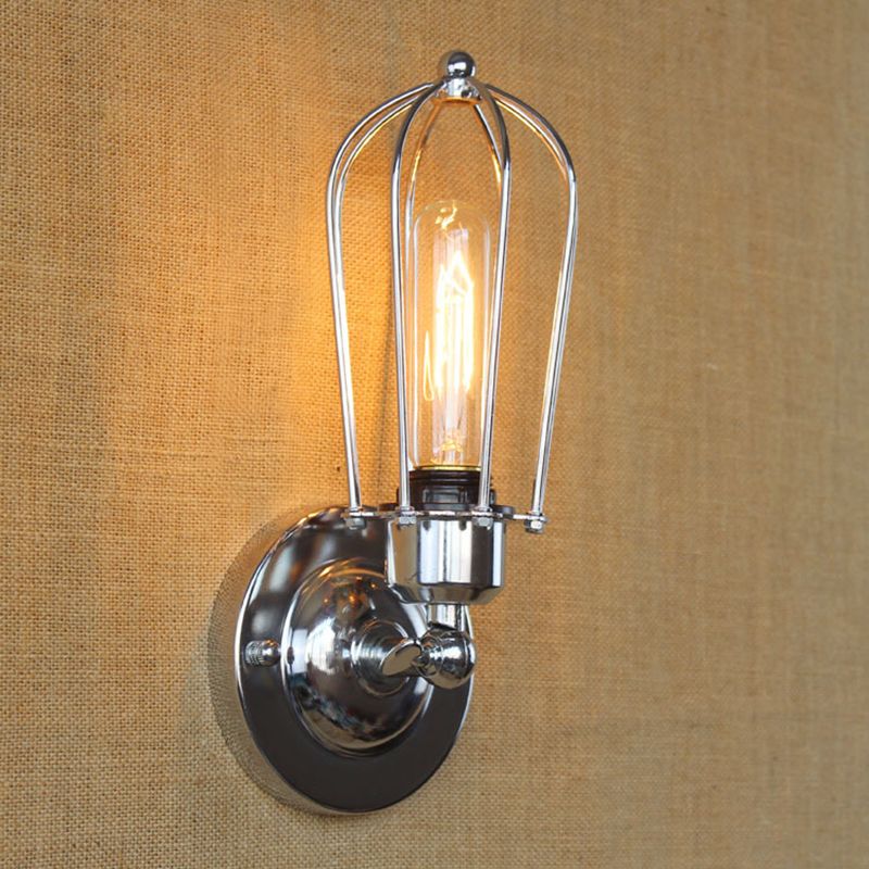 Bovevin Vintage Iron Wall Lamp, Black/Rust/Bronze/Gold/Silver