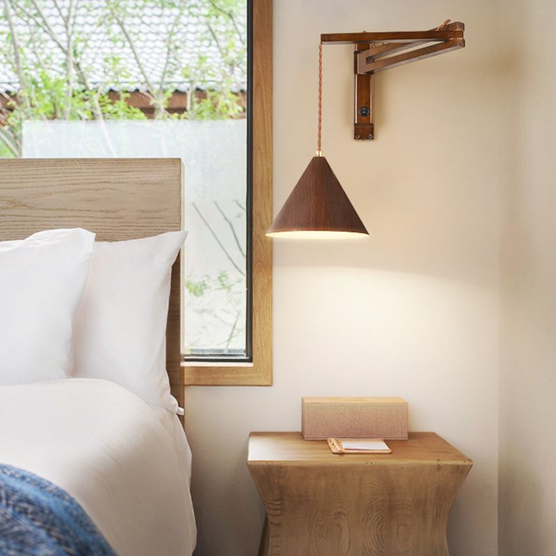 Ragipod Adjustable Wall Lamp, Wood/Metal, 2 Color, Living Room
