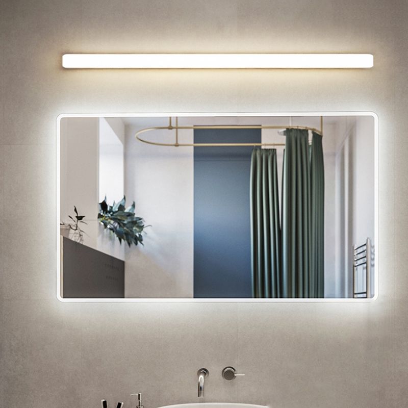 Rikives Simple White Bar Mirror Front Vanity Wall Lamp