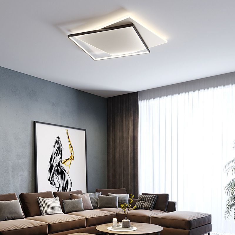 Musunor Modern Duo-Square Flush Mount Ceiling Light