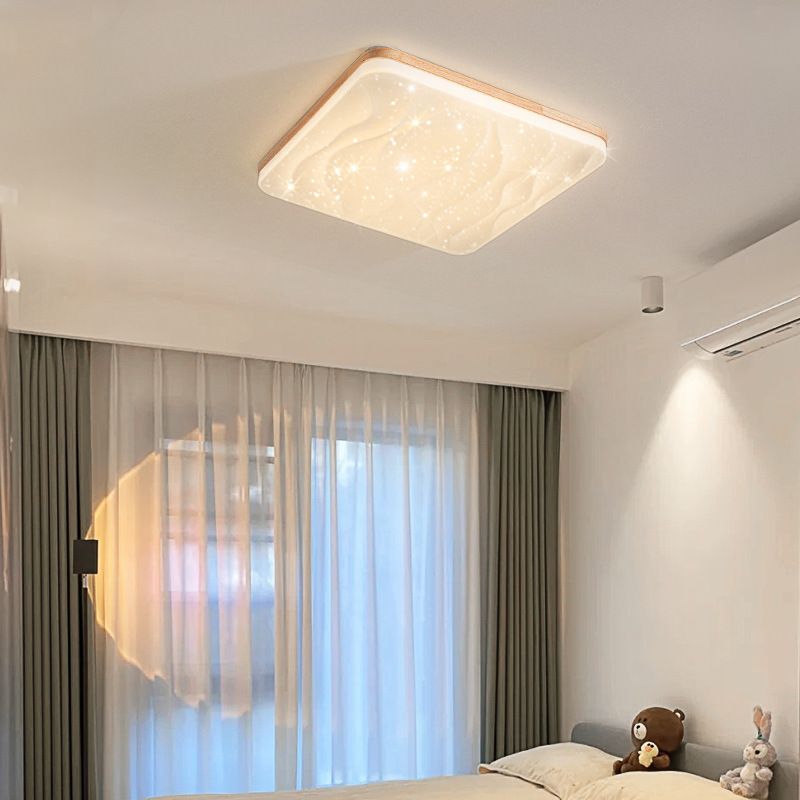 Jubenuk LED Geometric Flush Mount Ceiling Light, White