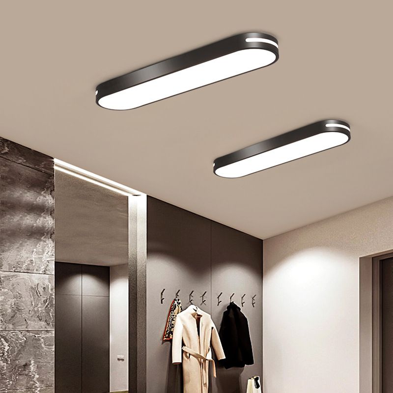 Tinipod Oval Flush Mount LED Ceiling Light, Black/White/Grey/Gold