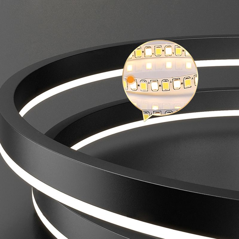 Gudolor 3-Rings Black Black Modern Pendant Light