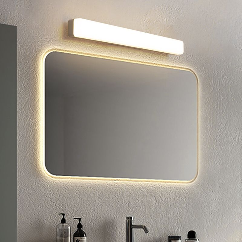Rikives Simple White Bar Mirror Front Vanity Wall Lamp