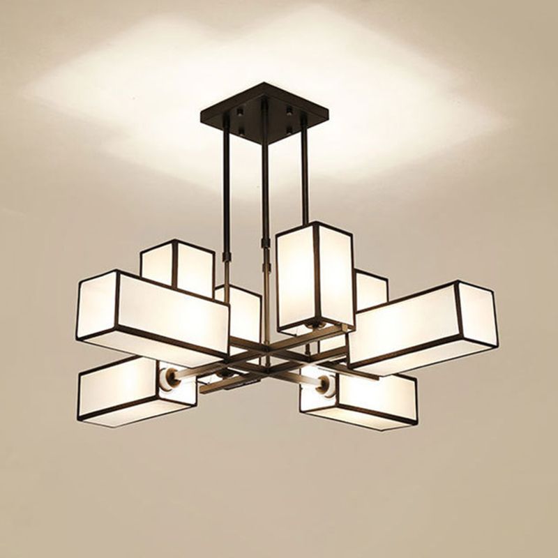 Peligud Pendant Light Square Retro, Metal/Fabric, Black/Gold, Living Room