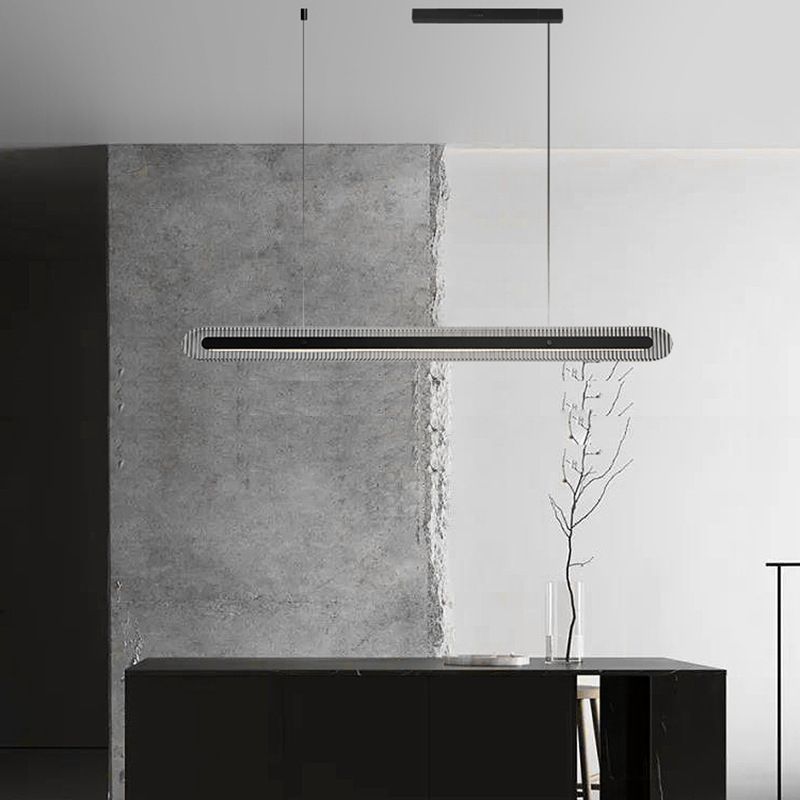 Morevil Minimalist Linear Metal/ Pendant Light, Black