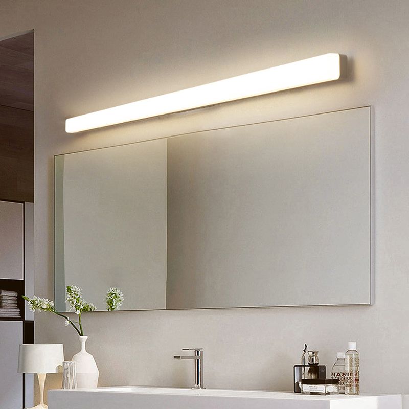 Rikives Simple White Bar Mirror Front Vanity Wall Lamp