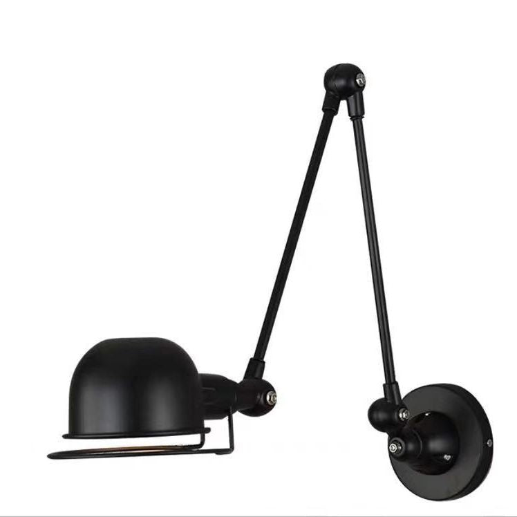 Sirupor Wall Lamp Dome Modern, Metal Arm Adjustable, Black/White, Bedroom