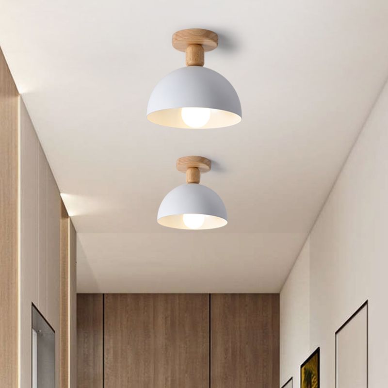 Tusesulo Modern LED Wood Dome Ceiling Light