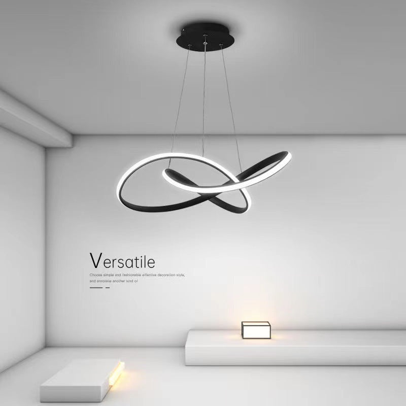 Dakepet Modern Led Pendant Light, Black/White, Living Room/Bedroom