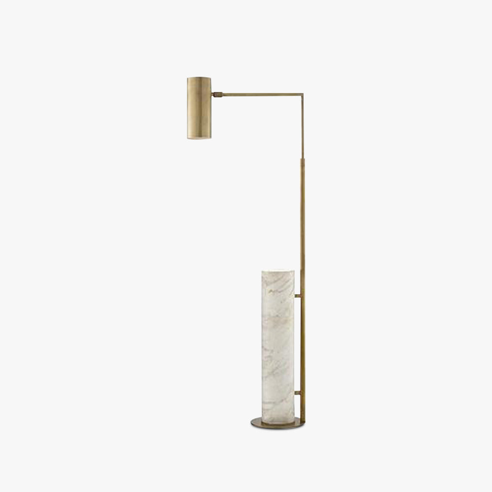 Melagus Minimalistic Gold Floor Lamp, Metal & Marble, Living room