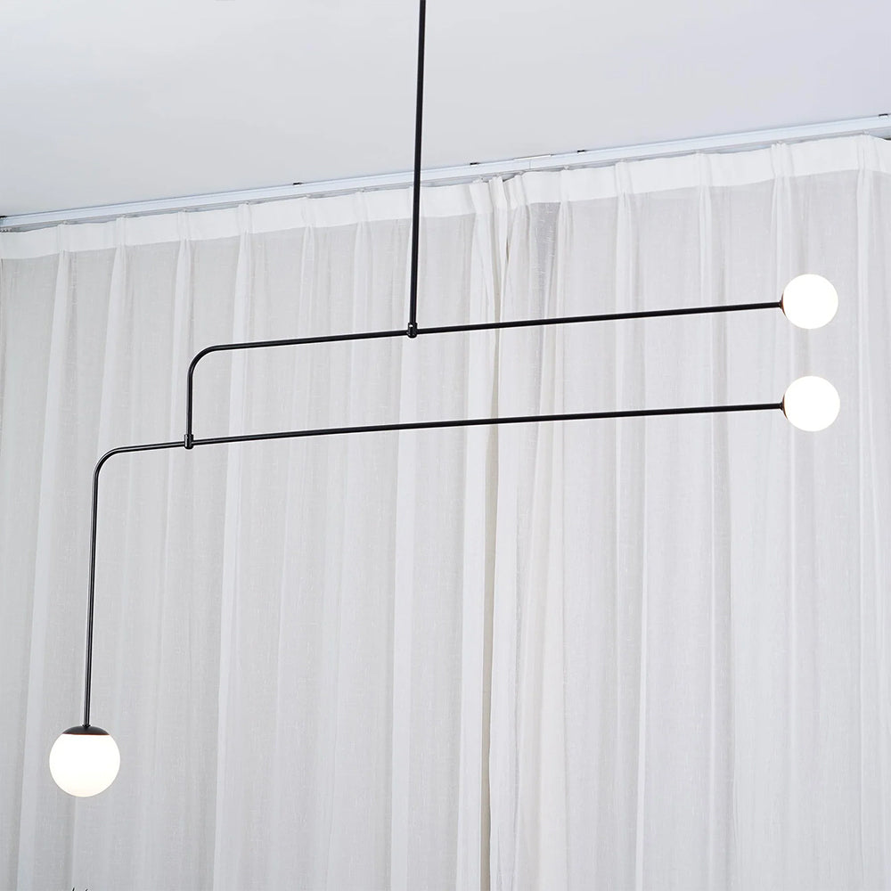 Fakegod Minimalist Linear Mobile Pendant Light, Black