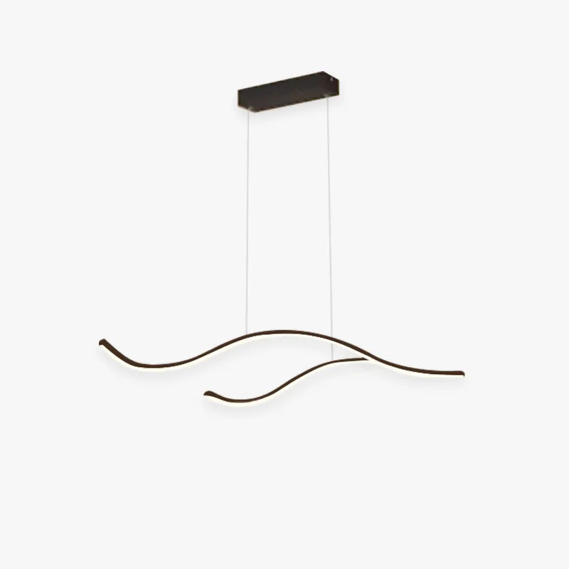 Lekubok Curved Linear Pendant Light, Black/Gold