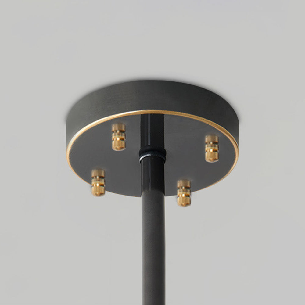 Vipulal Modern Annular Metal And Glass Pendant Light, Black/Gold