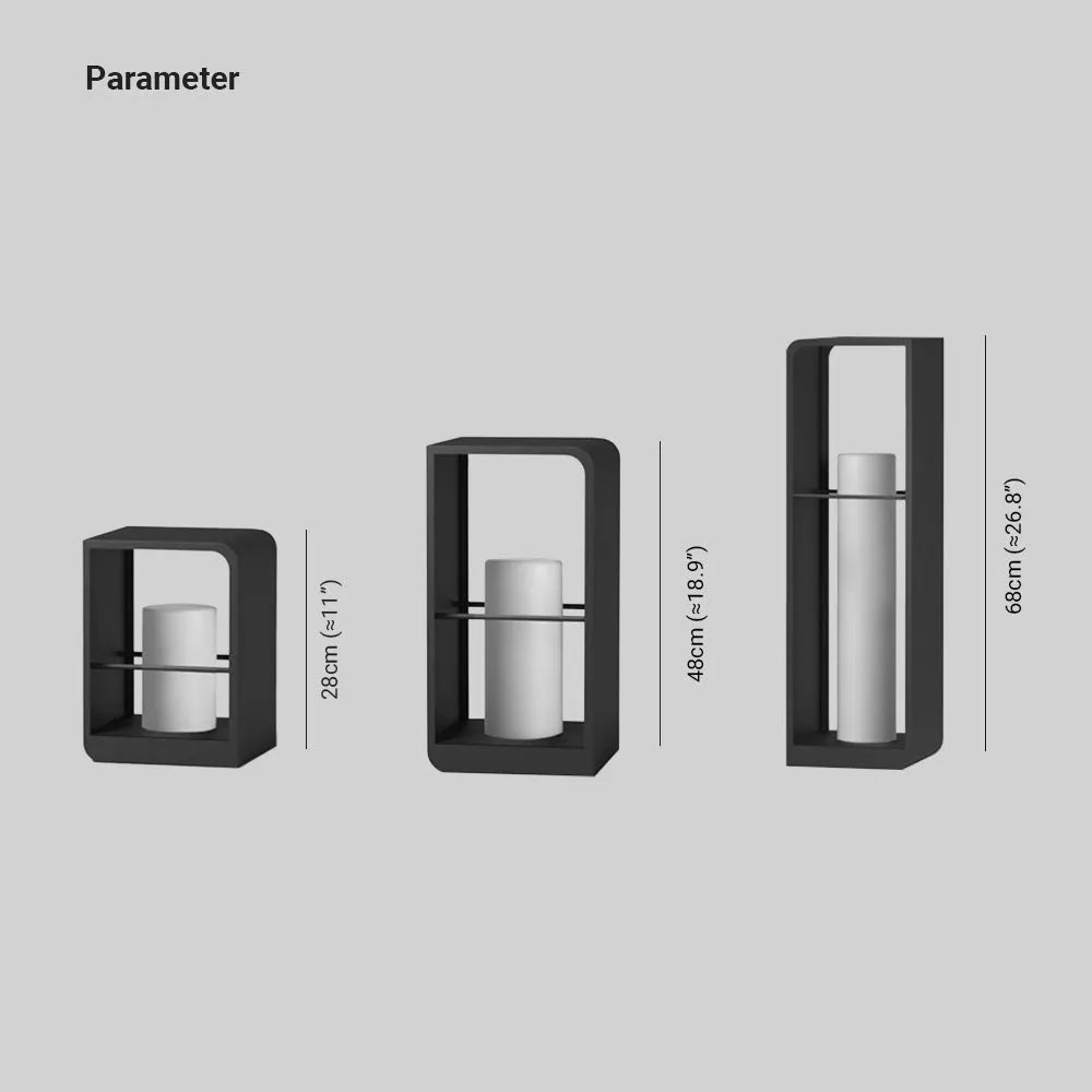 Kidogis Minimalist Rectangular Solar Power Outdoor Path Lighting, Black