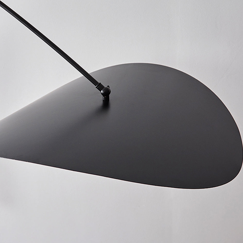 Saneles Minimalist Lotus Leaf Shaped Metal Pendant Light, Black/Gold