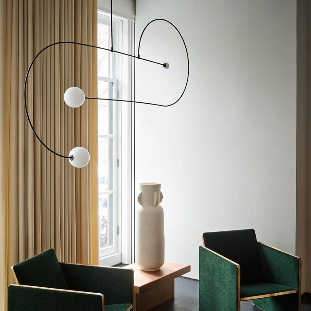 Fakegod Minimalist Linear Mobile Pendant Light, Black
