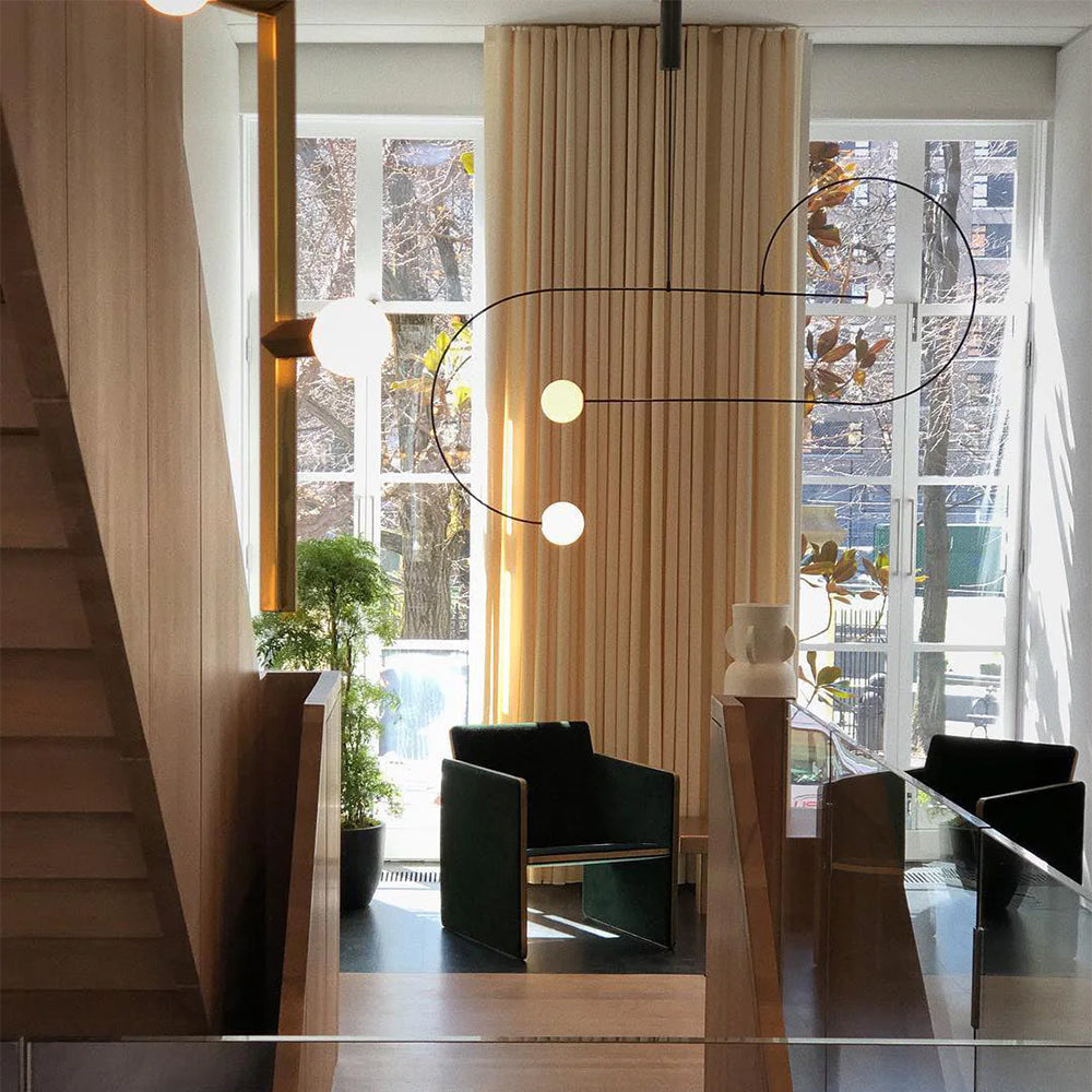 Fakegod Minimalist Linear Mobile Pendant Light, Black