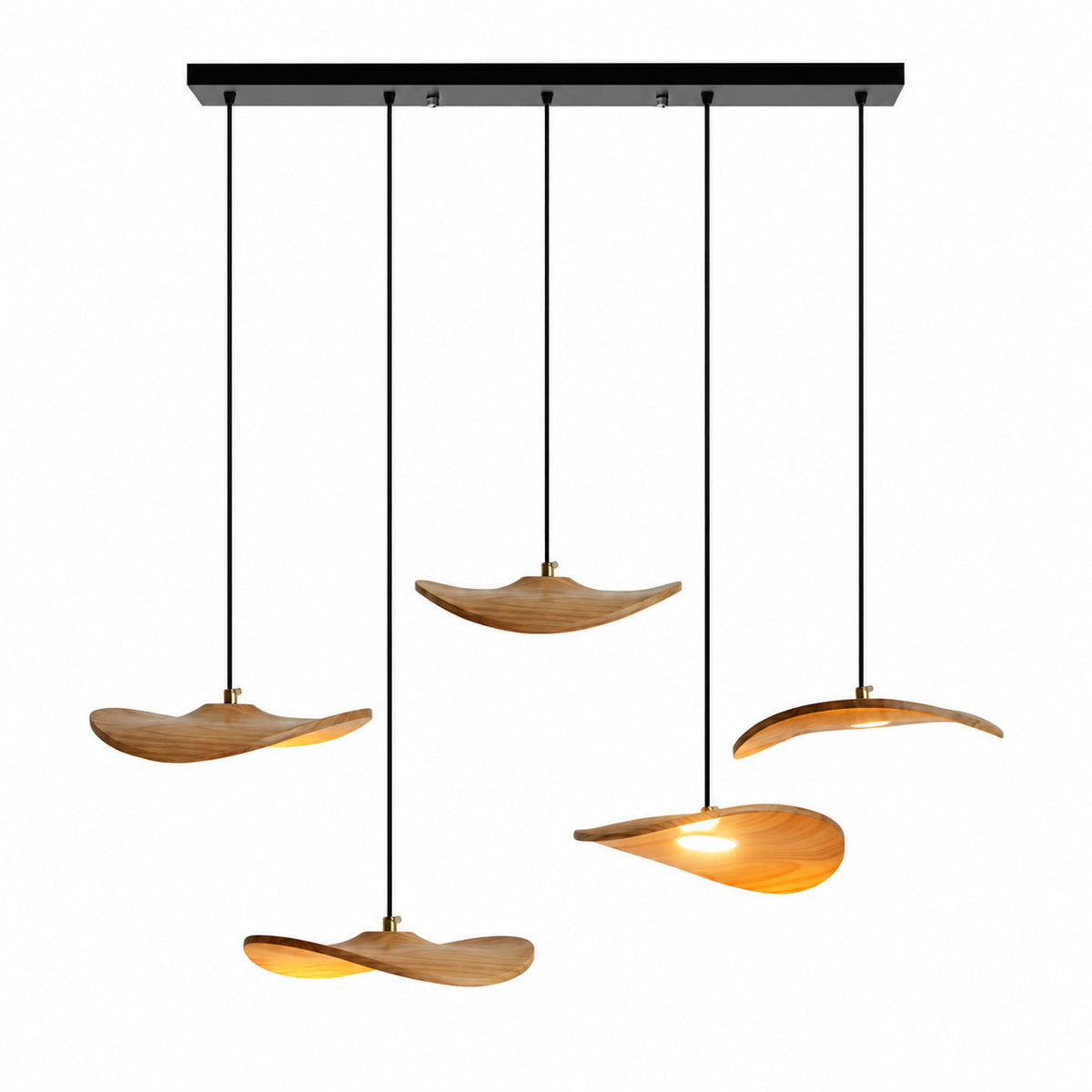 Lowenstone Wood Blade Chandelier