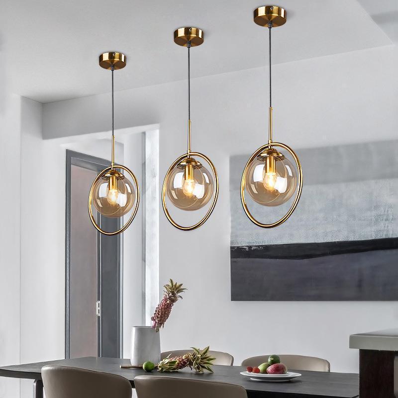 Neo Glass Pendant Light with a Ring-Neutral Decor