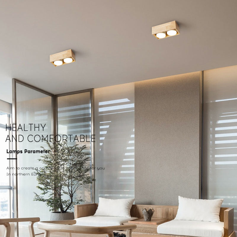 Budisim Ceiling Light No Main Light, Wood