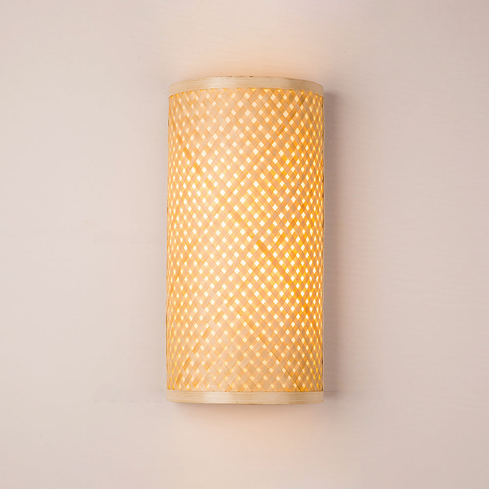 Tunules Led Wall Mounted Bedside Lamp, Rattan/, Bedroom
