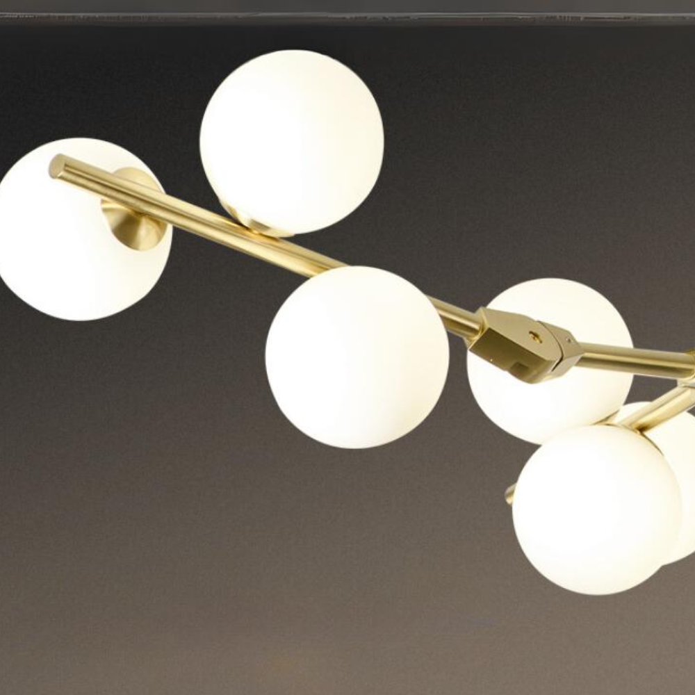 Holumam Modern LED chandelier Gold/Black Glass Living Room/Bedroom