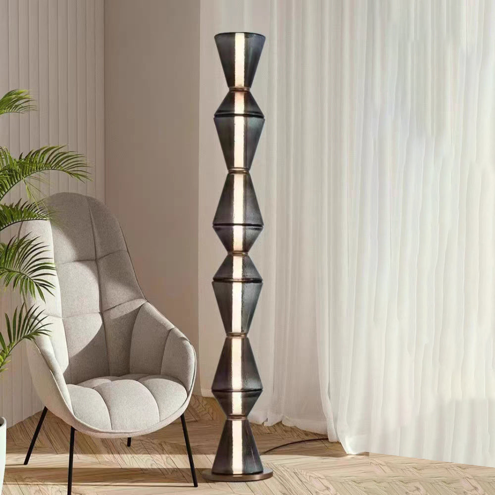 Hisabek Nordic Modern Black LED Pendant & Floor&Table Lamp, Glass