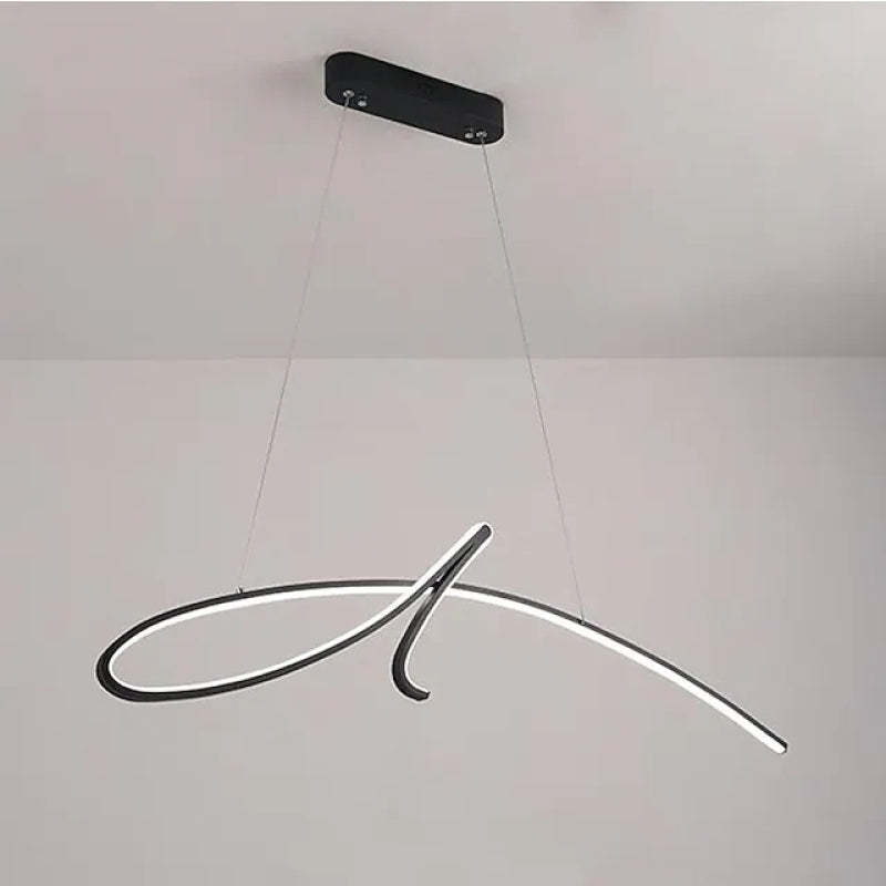 Fubunik Pendant Light Irregular-curved Modern, Metal, Black/Gold, Restaurant