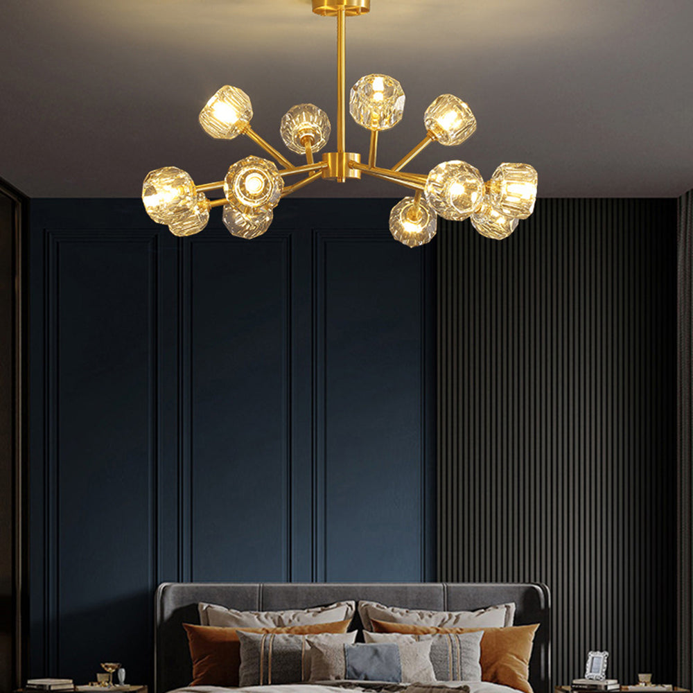 Badimon Modern Blown Metal Pendant Light, Gold