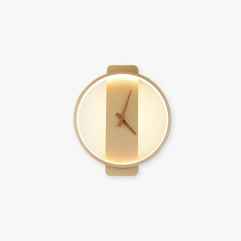 Cukiper Cukiper Square Clock Metal & Wall Lamp, Gold