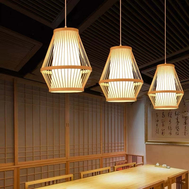 Konuses Rattan Handmade Woven Bamboo Vintage Pendant Light
