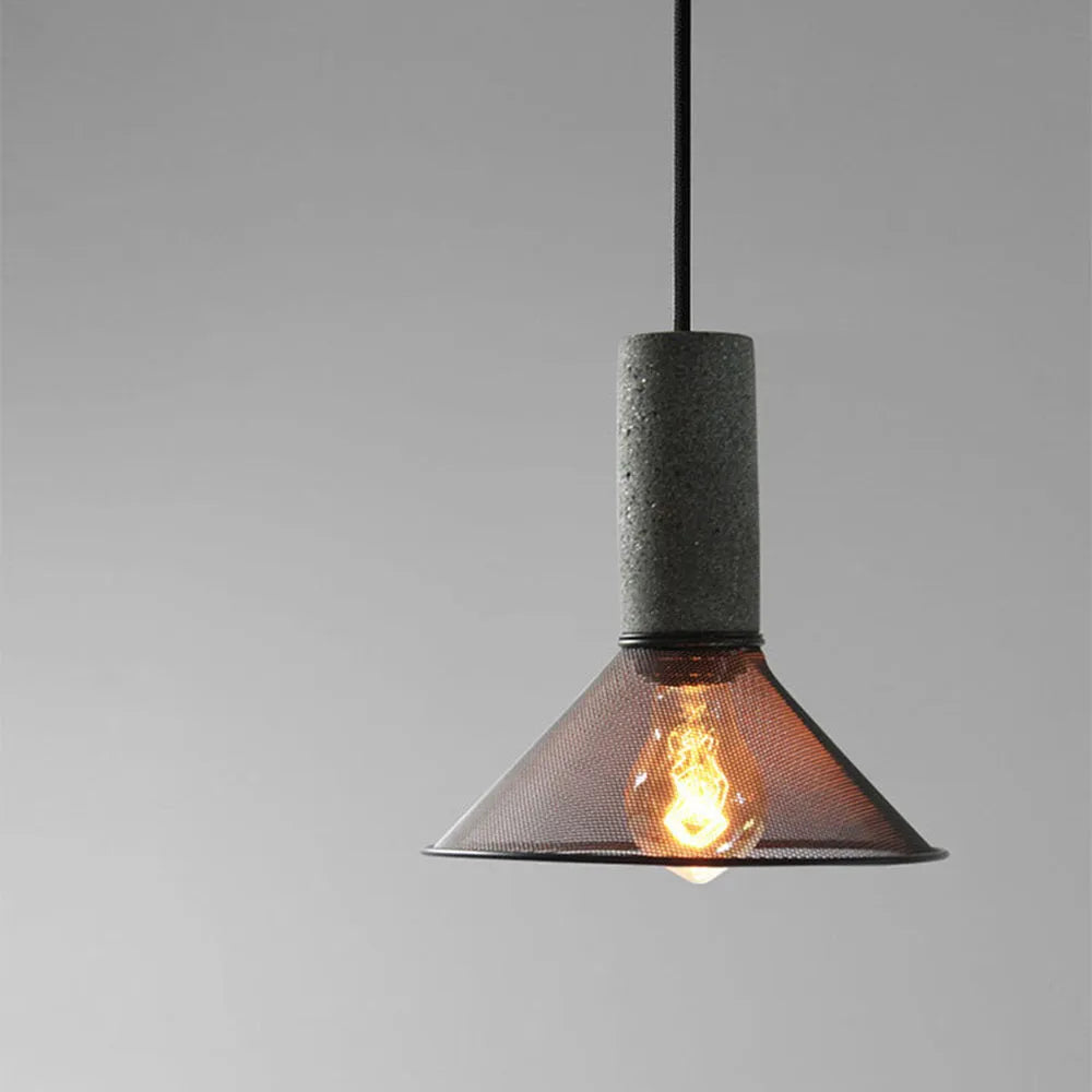 Xenith Industrial Cylindrical Pendant Light, Cement/Metal