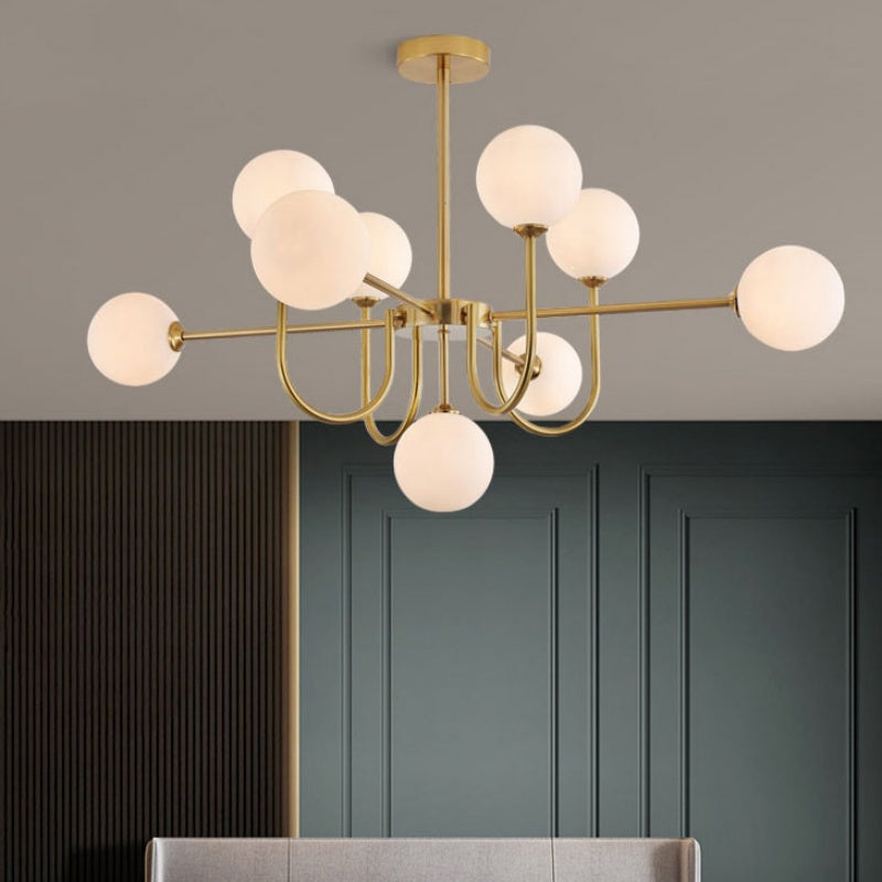 Jimotut Modern LED Chandelier Gold Glass Living/Dining Room/Bedroom