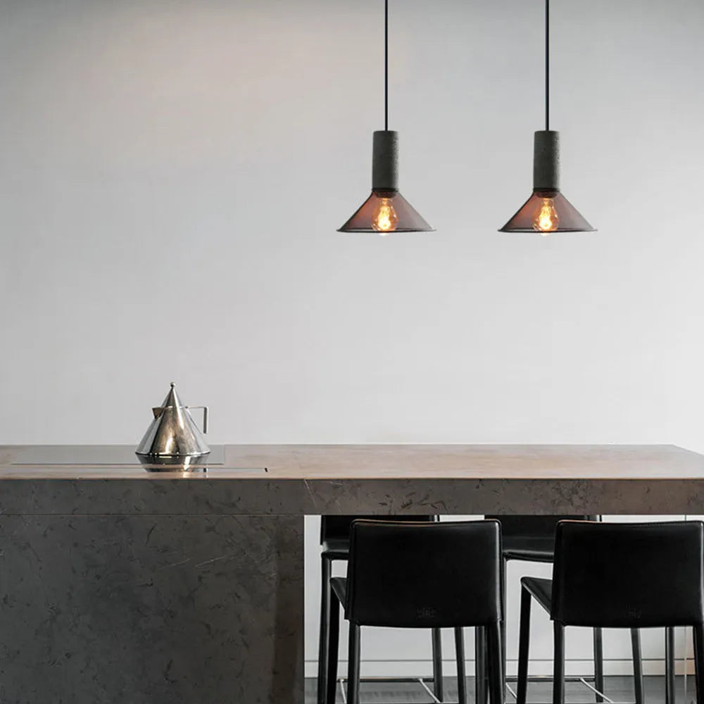 Vireth Pendant Light Industrial Cylindrical Cement/-Neutral Decor