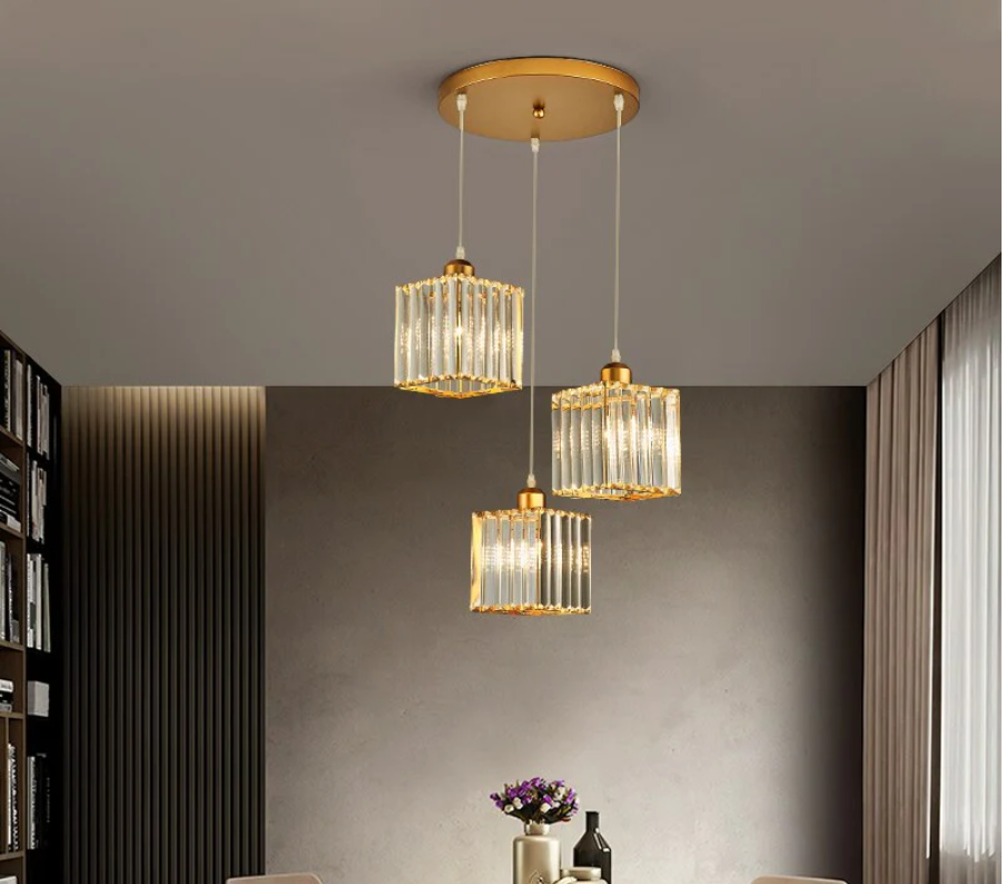 Maruvo Pendant Light Modern Cluster Cylinder Glass-Neutral Decor